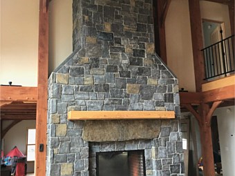 Black river mica sq rct with weathered accents - fireplace